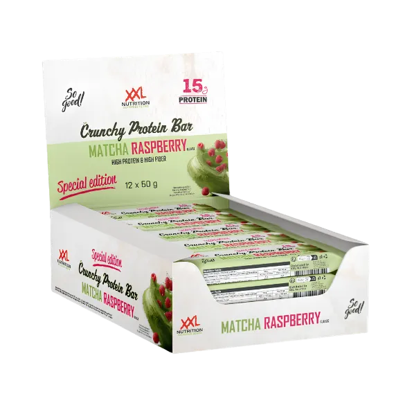 XXL Nutrition Crunchy Protein Bar- Matcha Raspberry (12 x 50 gr)