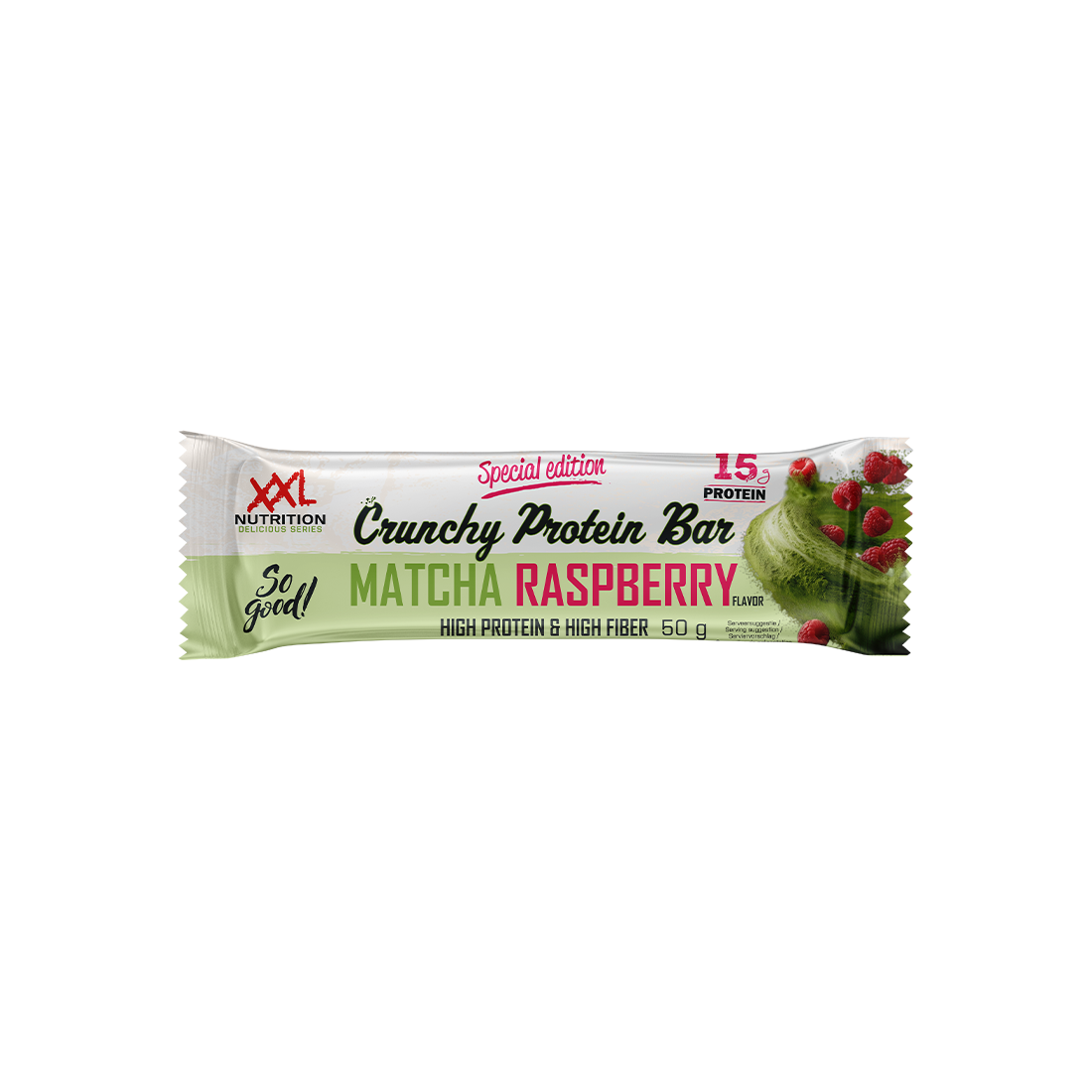 XXL Nutrition Crunchy Protein Bar- Matcha Raspberry (12 x 50 gr)