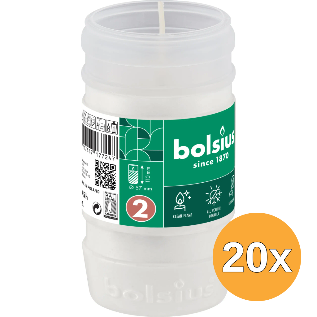 20x Bolsius Navulling Nr 2 (1 stuk)