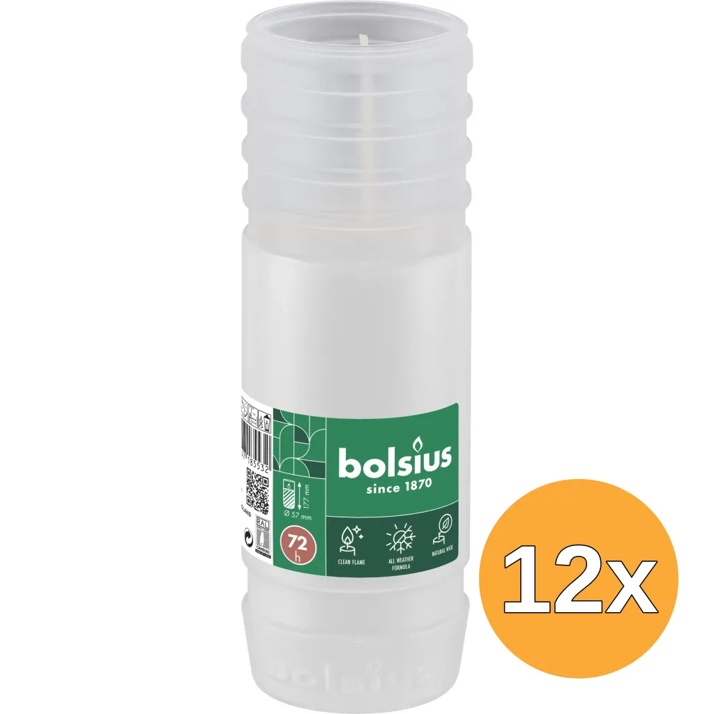 12x Bolsiusgraflicht Nr4 Navulling Wit (1 stuk)