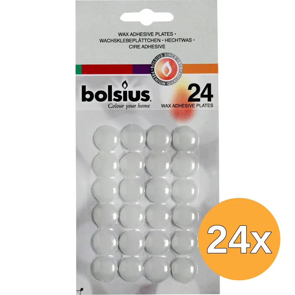 24x Bolsius Hechtwasrondjes blister 24 Wit (24 stuks)