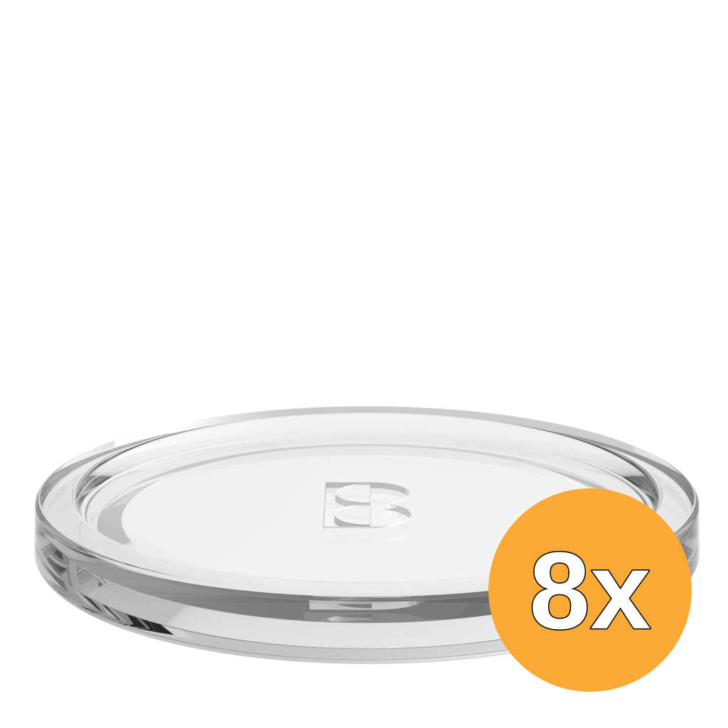 8x Bolsius Onderzetter Glas Rond 110 Transparant (1 stuk)