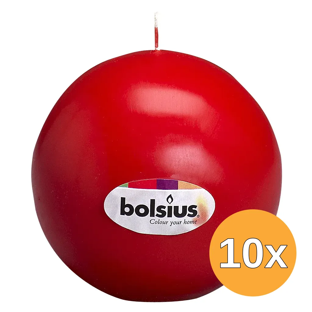10x Bolsius Bolkaars Ø 70 Mm Rood (1 stuk)