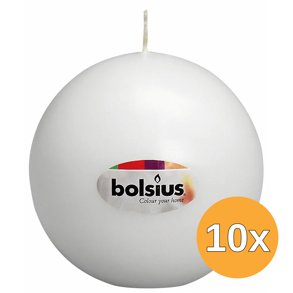 10x Bolsius Bolkaars Ø 70 Mm Wit (1 stuk)
