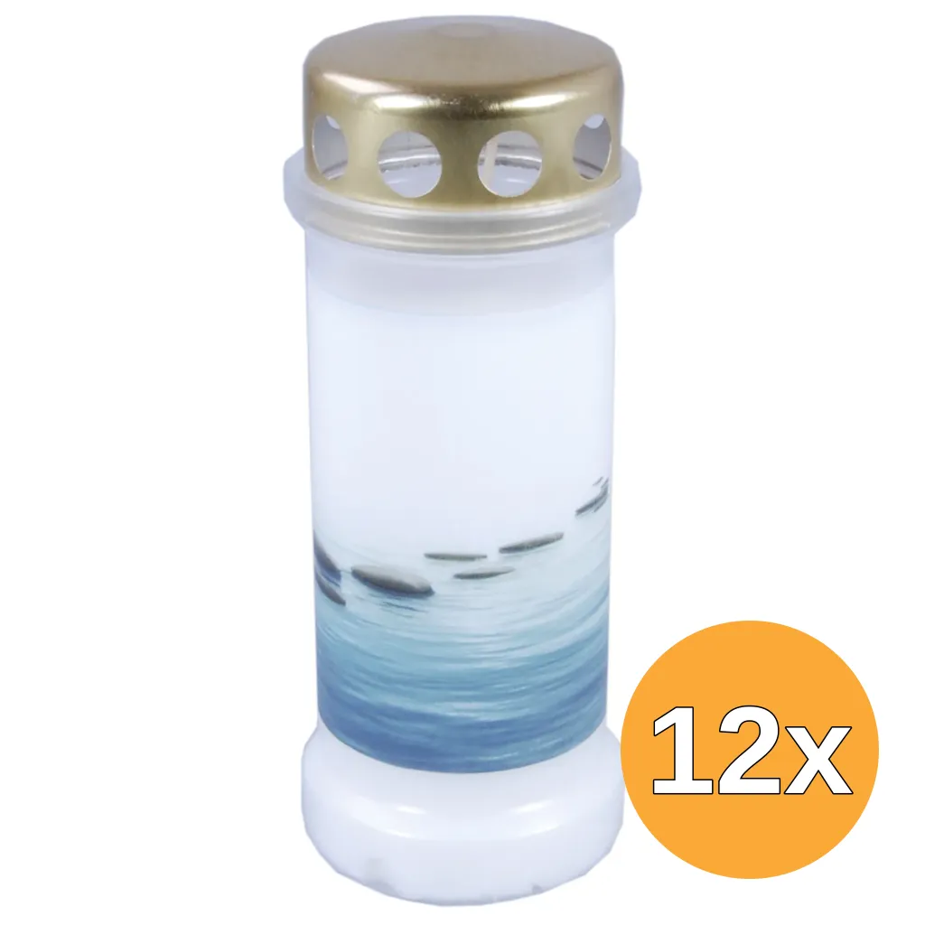 12x Bolsius Graflicht Nr 6 Met Deksel Stenen (1 stuk)