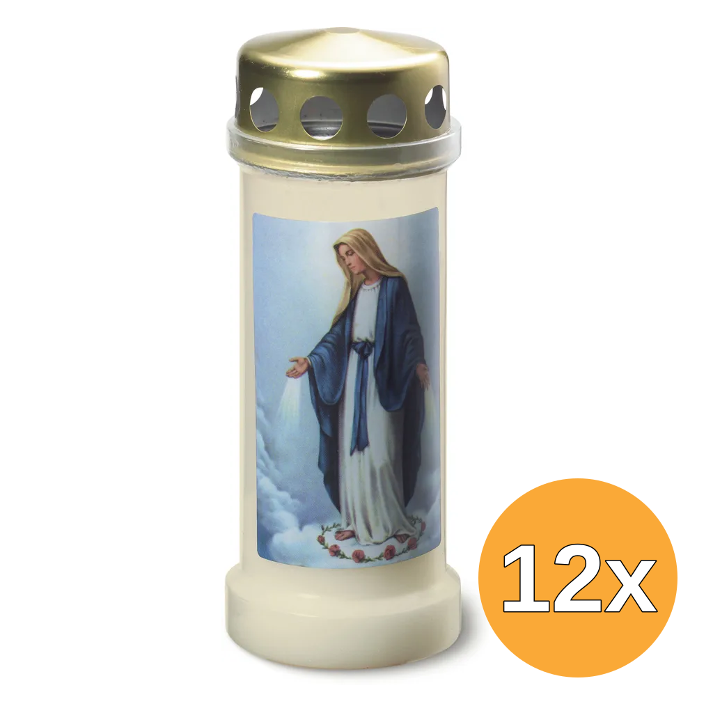 12x Bolsius Graflicht Nr6+Deksel Maria Wit (1 stuk)