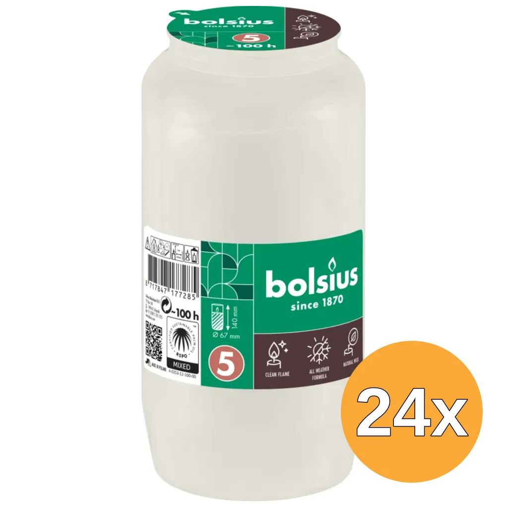 24x Bolsius Herdenkingslicht Nr 5 (1 stuk)