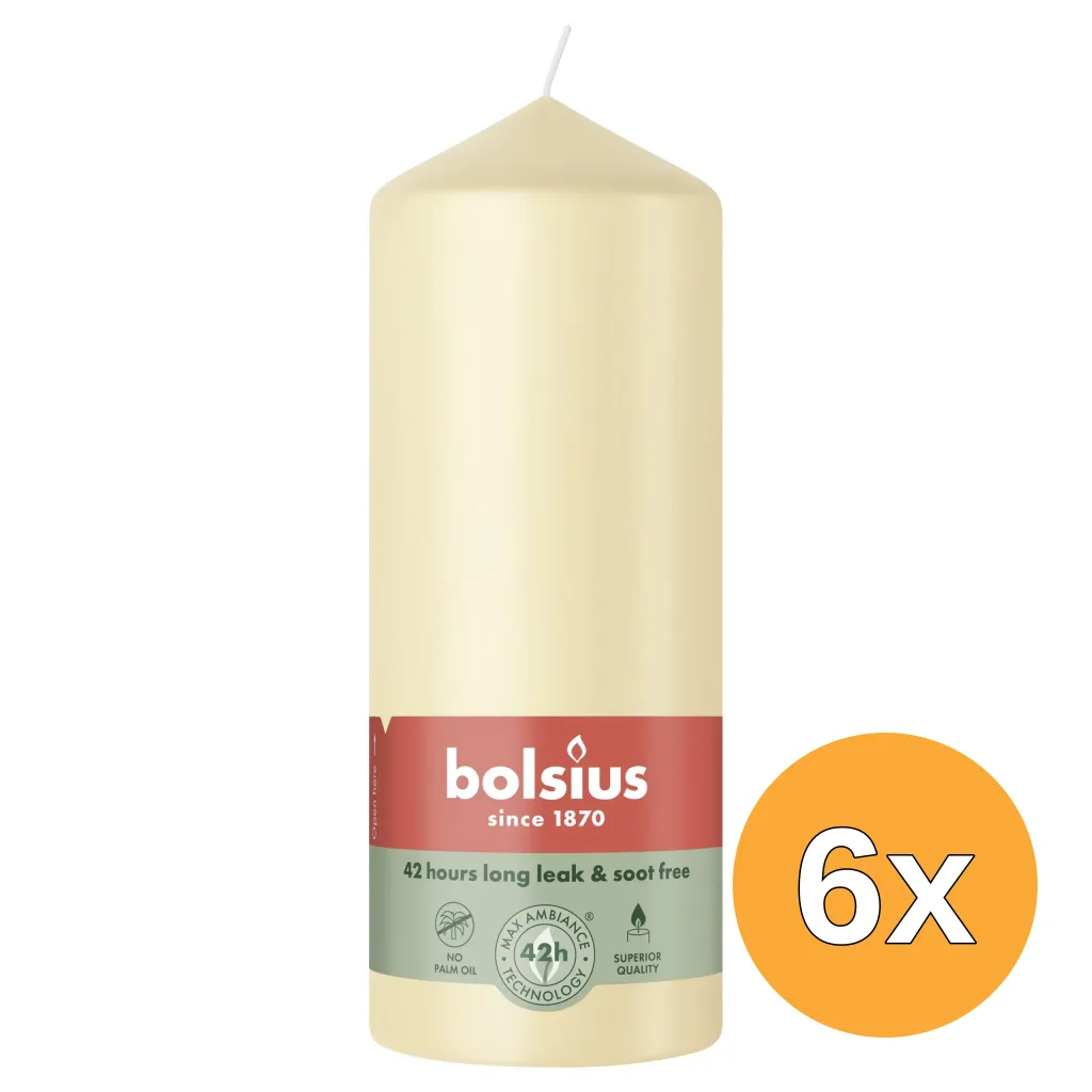 6x Bolsius Stompkaars 150/58 Beige (1 stuk)