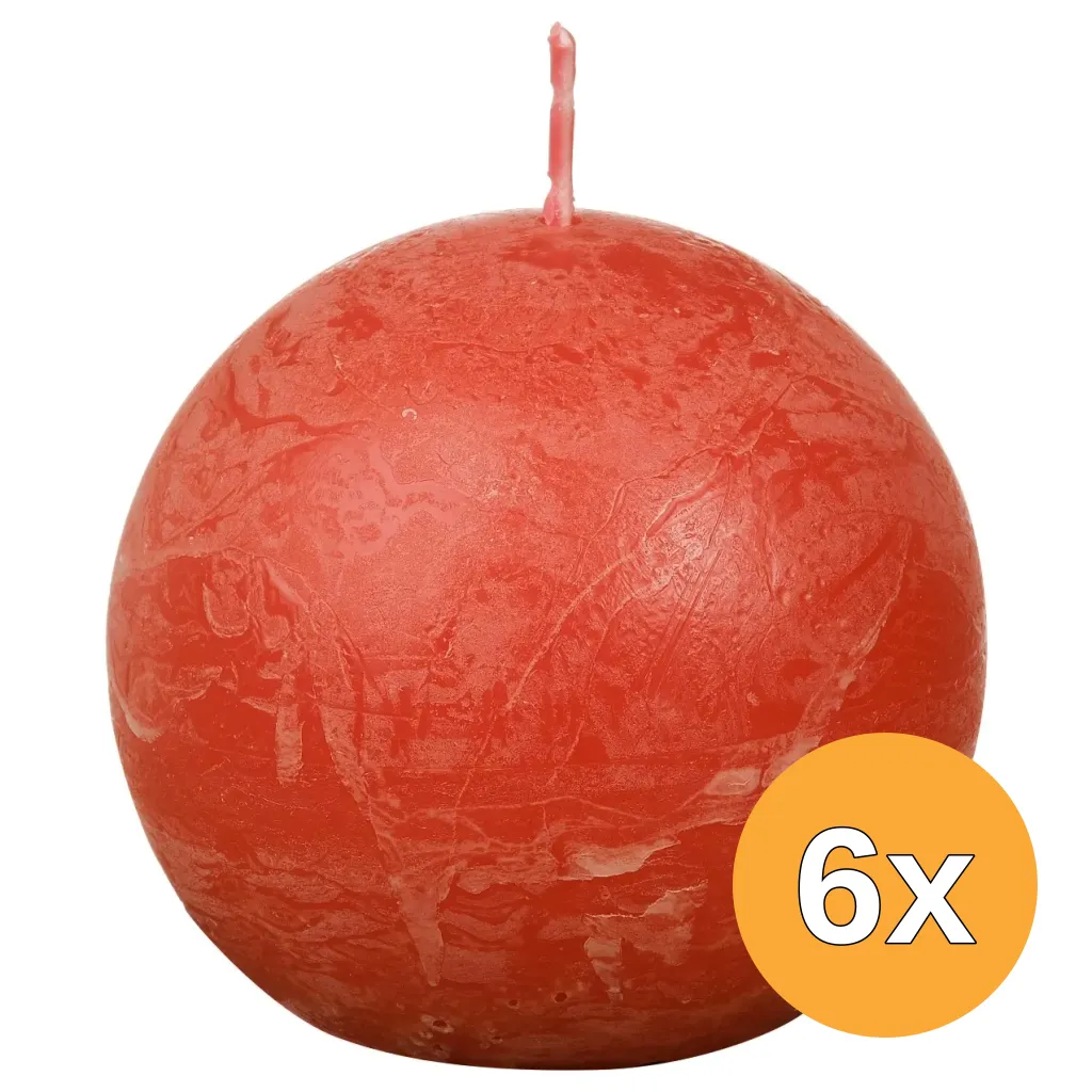 6x Bolsius Rustieke Bolkaars Ø76 Earthy Orange (1 stuk)