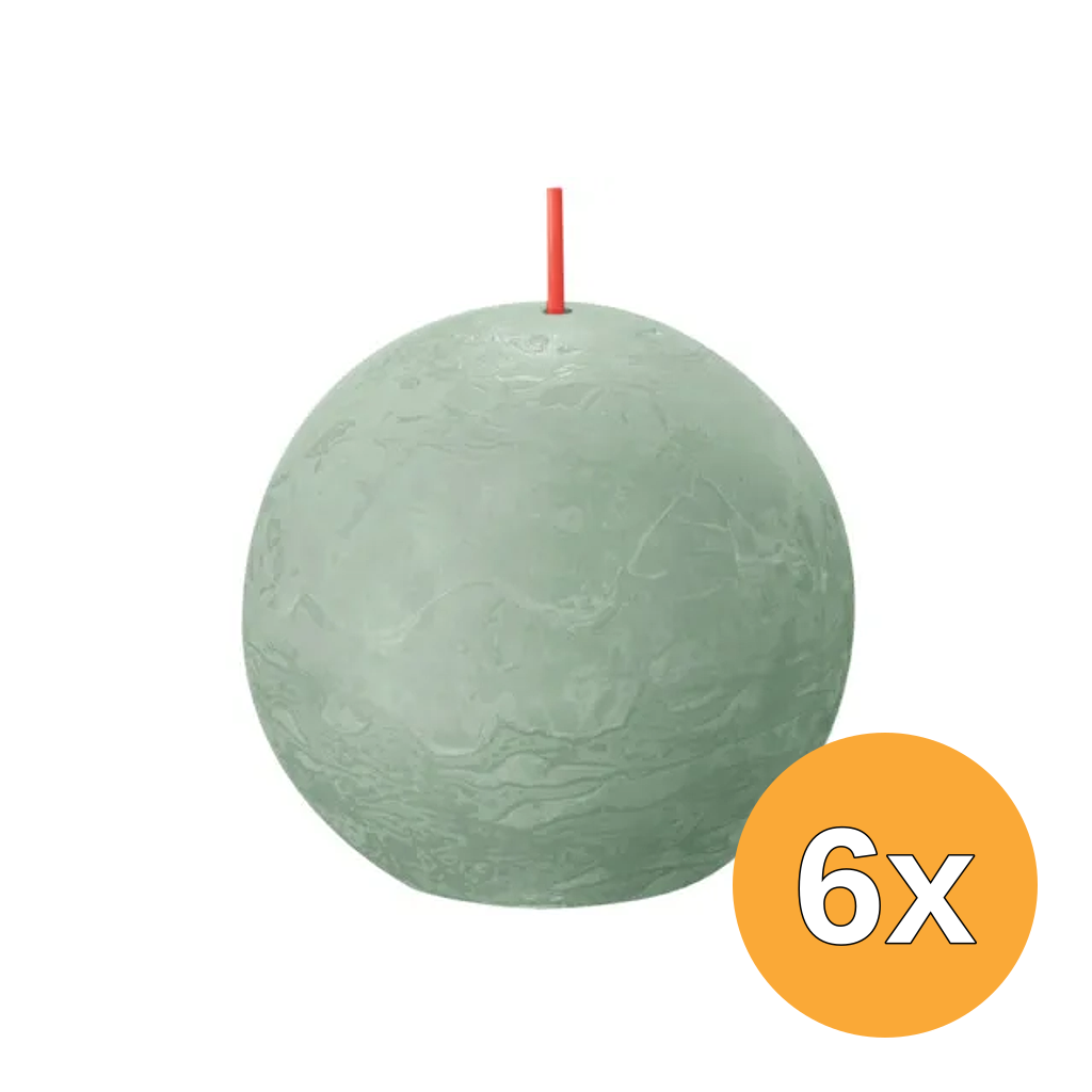 6x Bolsius Shine Rustiek Bolkaars Ø76Mm Jadegreen (1 stuk)