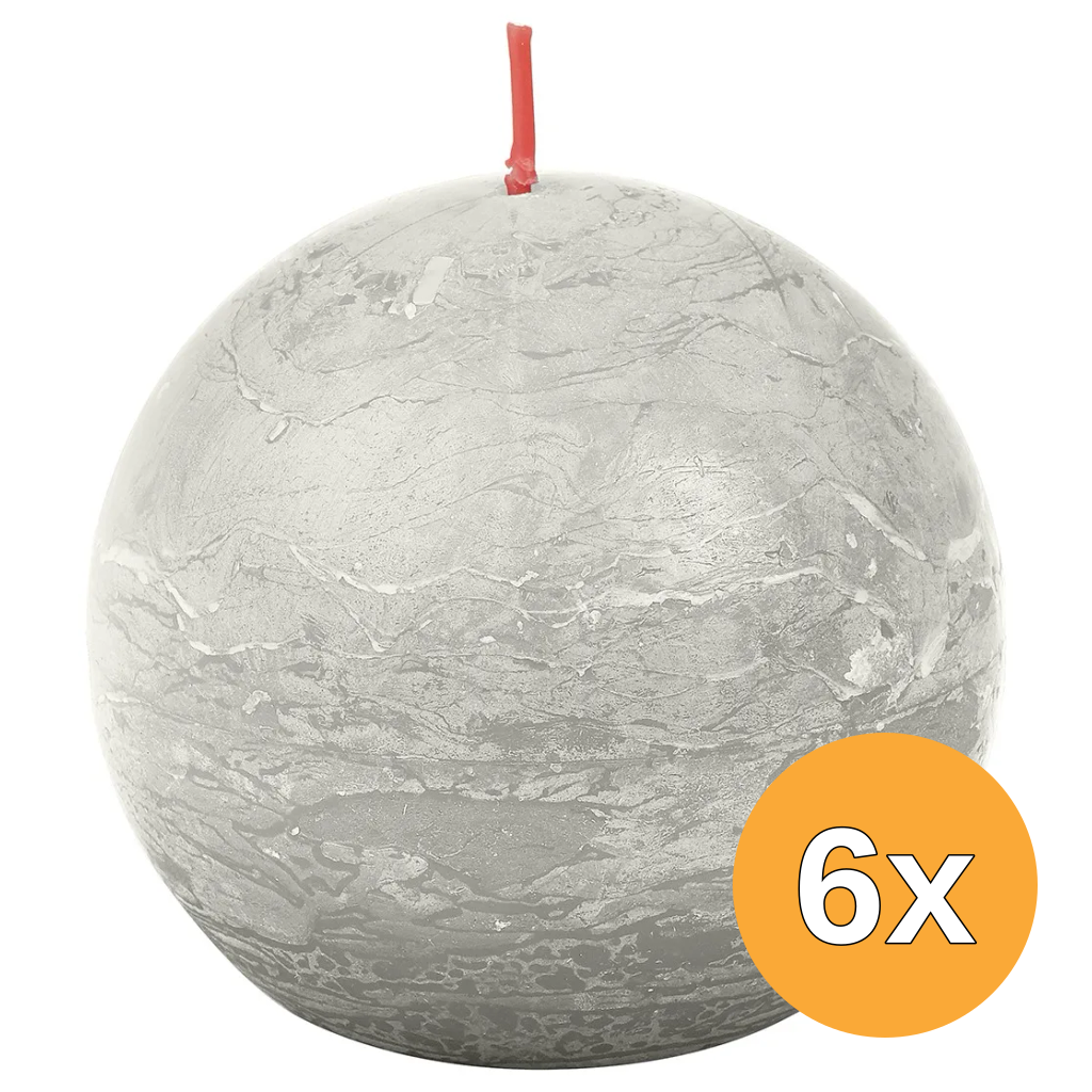6x Bolsius Rustieke Bolkaars Ø76 Sandygrey (1 stuk)