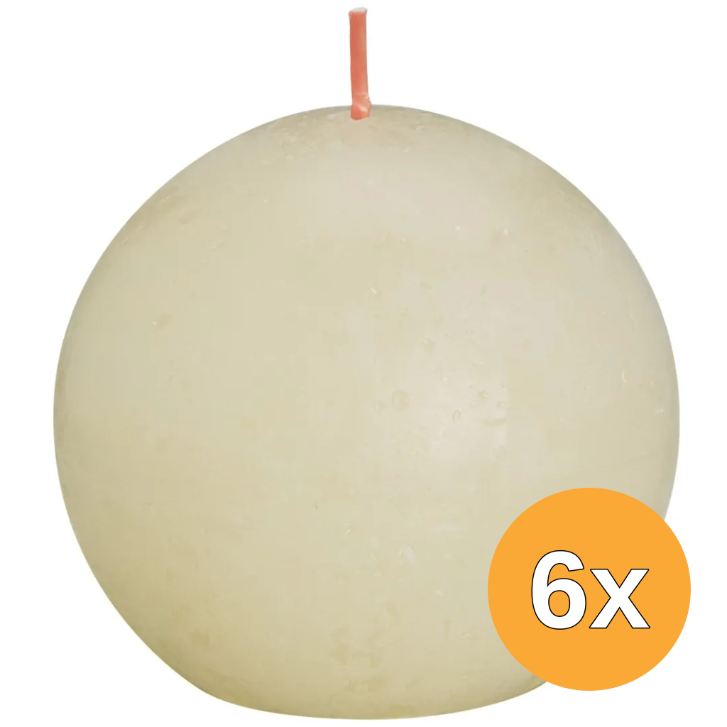 6x Bolsius Rustiek Bolkaars Shine 76 Soft Pearl (1 stuk)