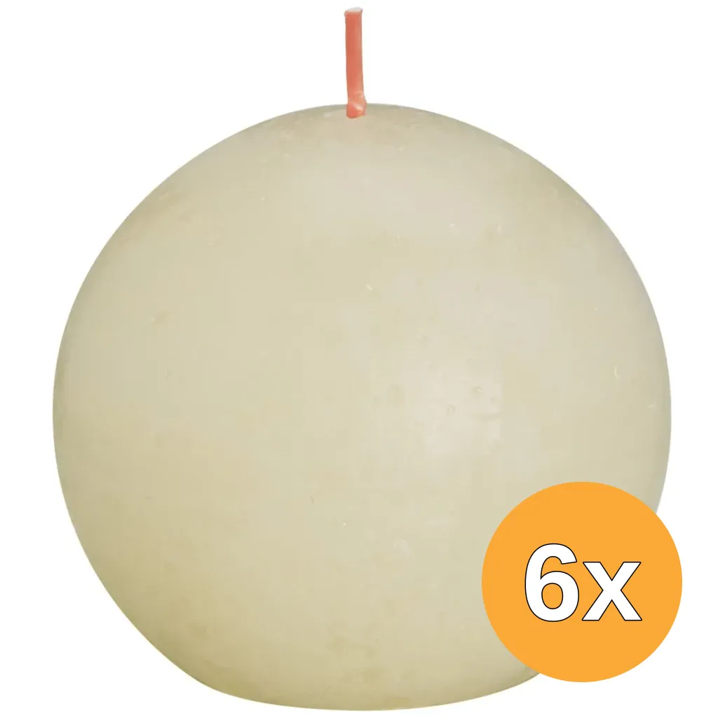 6x Bolsius Rustiek Bolkaars Shine 76 Soft Pearl (1 stuk)