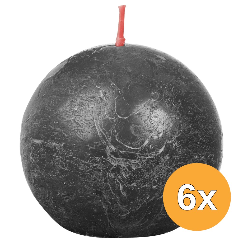 6x Bolsius Rustieke Bolkaars Ø76 Stormygrey (1 stuk)