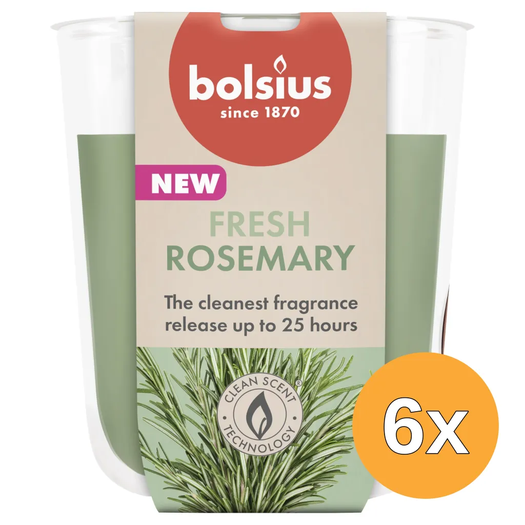 6x Bolsius Geurglas 80/73 True Scents Rosemary (1 stuk)