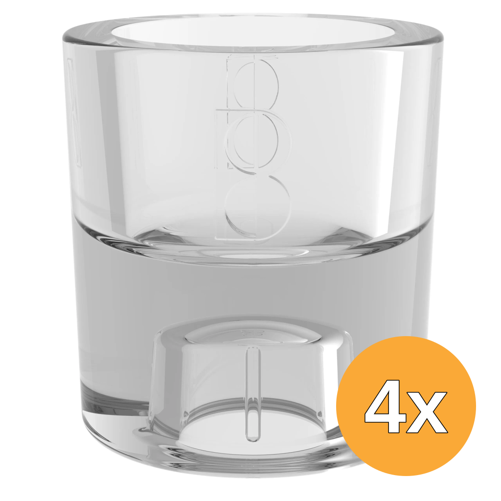 4x Bolsius Glazen Houder 2 In 1 Transparant (1 stuk)