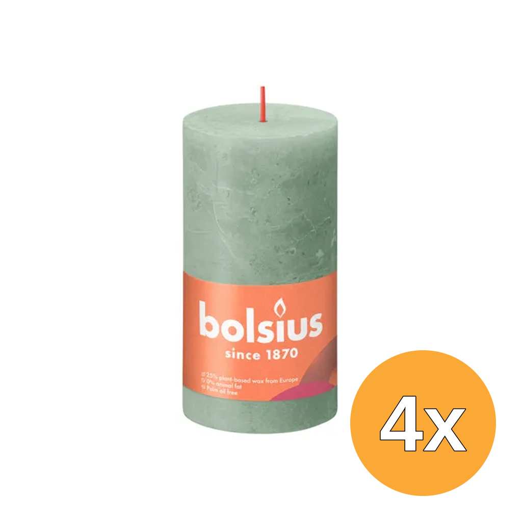 4x Bolsius Shine Rustiekkaars 130/68 Jadegreen (1 stuk)