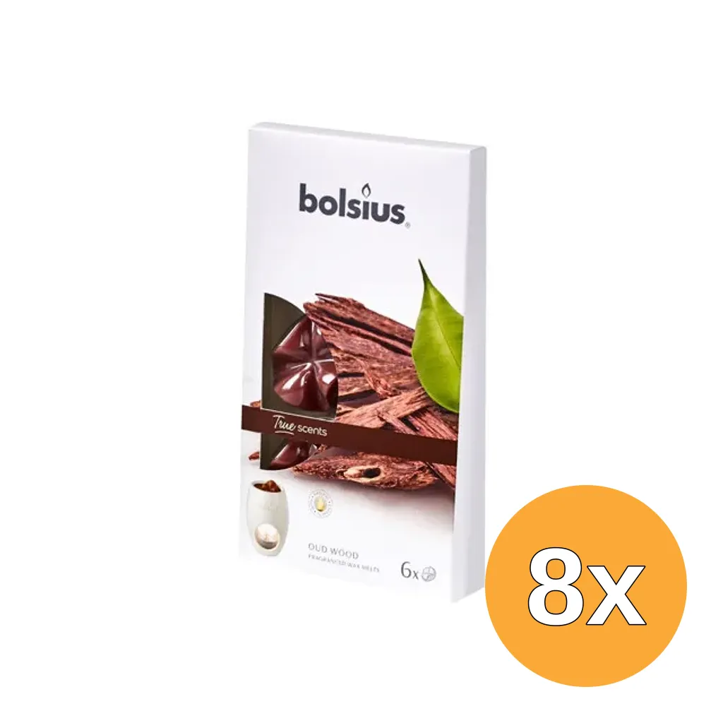 8x Bolsius True Scents Waxmelts Old Wood (6 stuks)