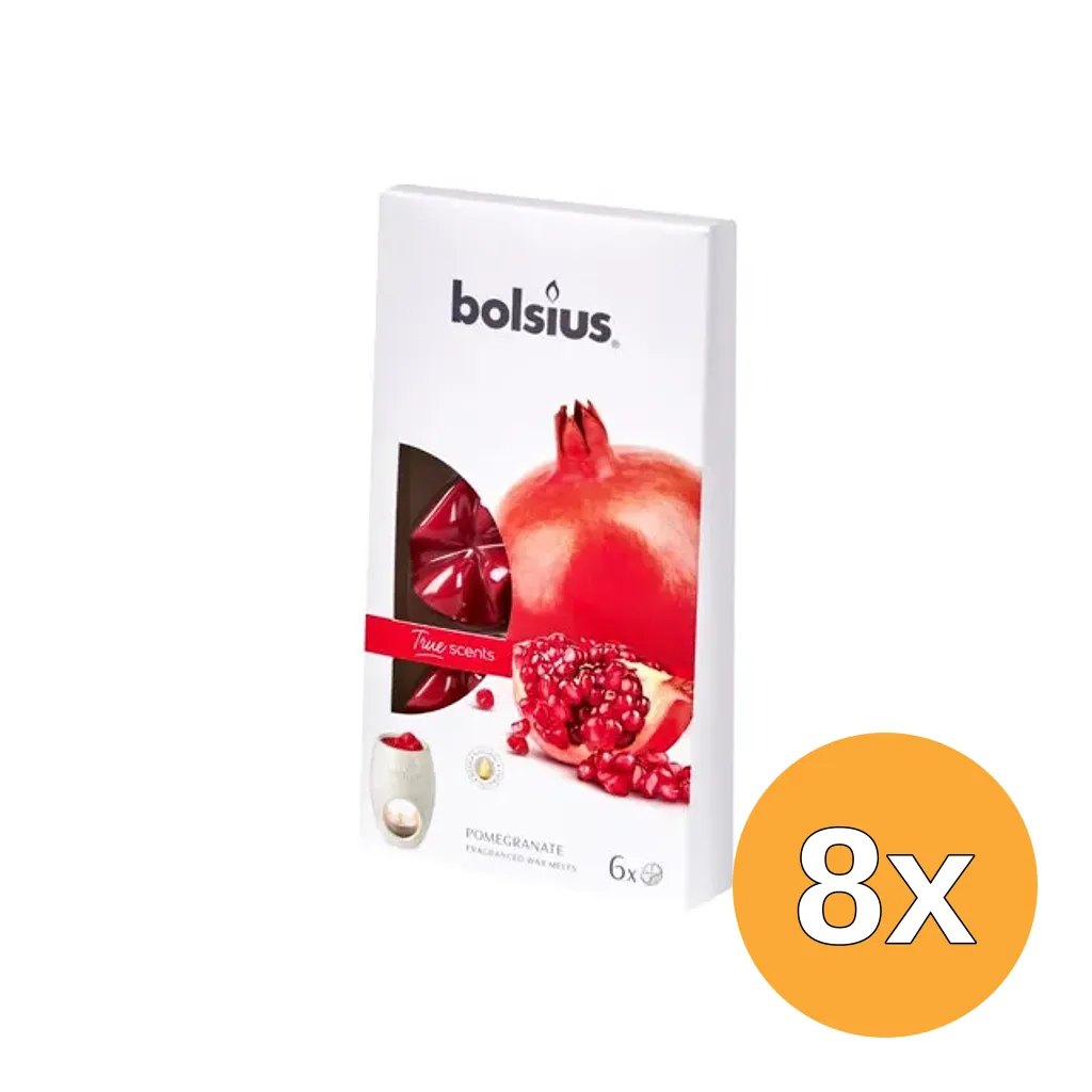 8x Bolsius True Scents Waxmelts Pomegranate (6 stuks)