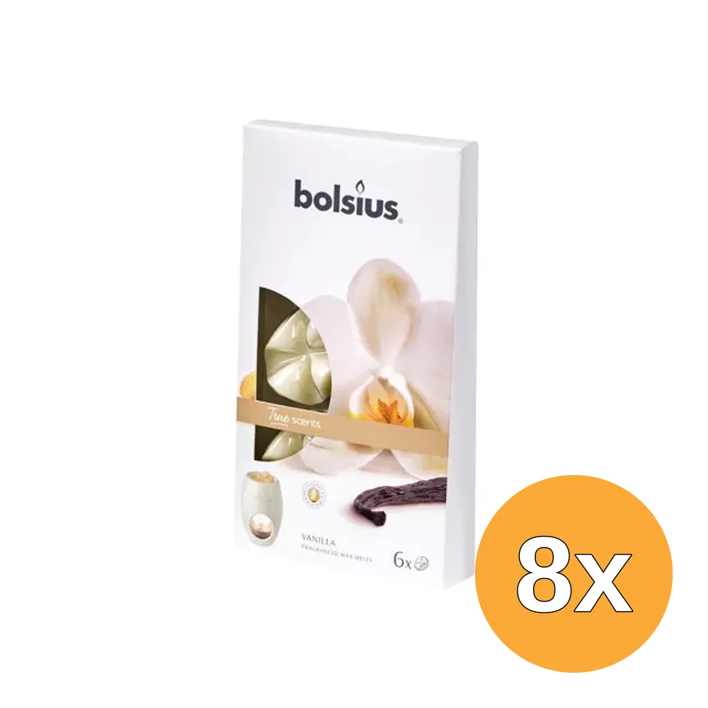 8x Bolsius True Scents Waxmelts Vanilla (6 stuks)