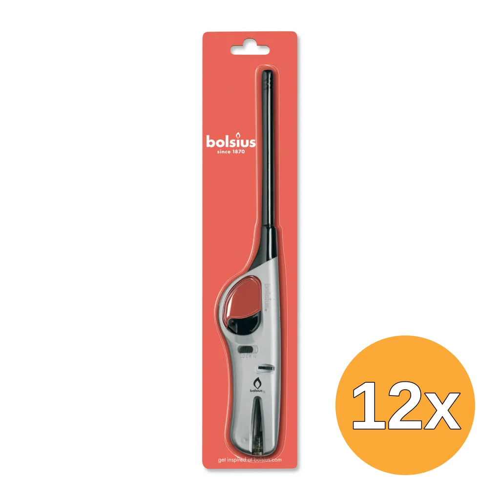 12x Bolsius Navulbare Aansteker Zilver (1 stuk)