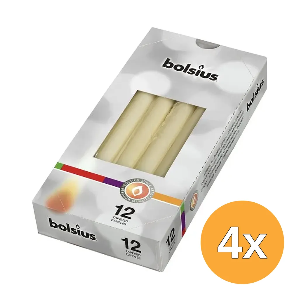 4x Bolsius - Gotische Kaars (12 stuks)