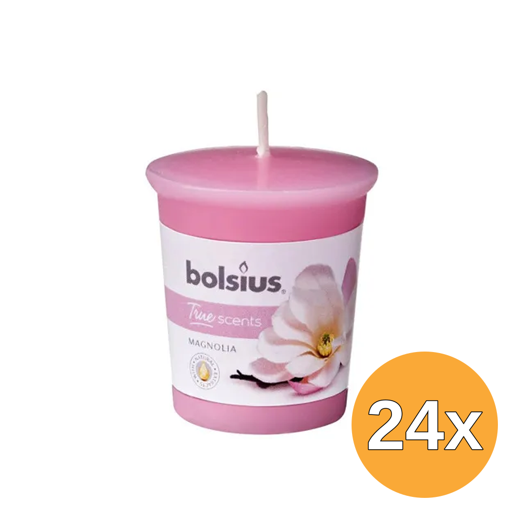 24x Bolsius True Scents Votive 53/45 Rond Magnolia (1 stuk)