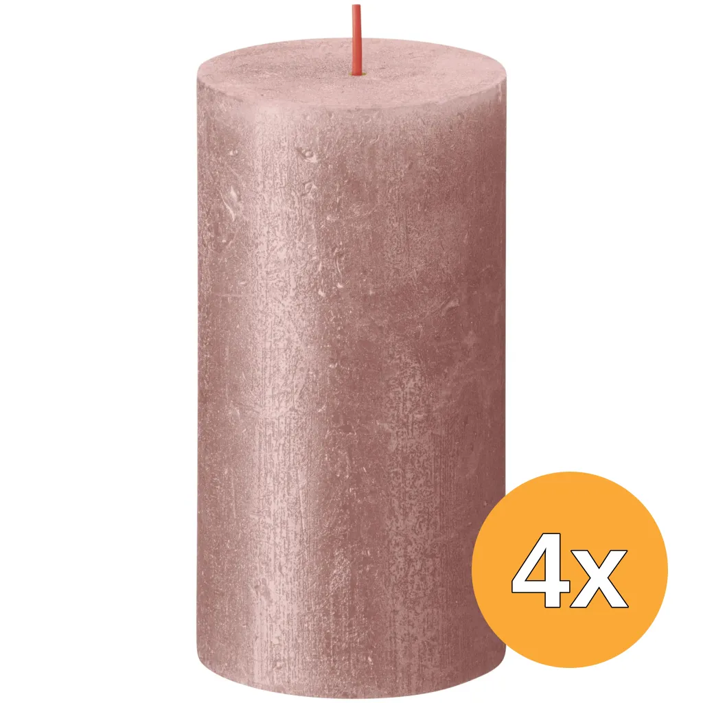 4x Bolsius Metallic Rustiekkaars 130/68 Roze (1 stuk)
