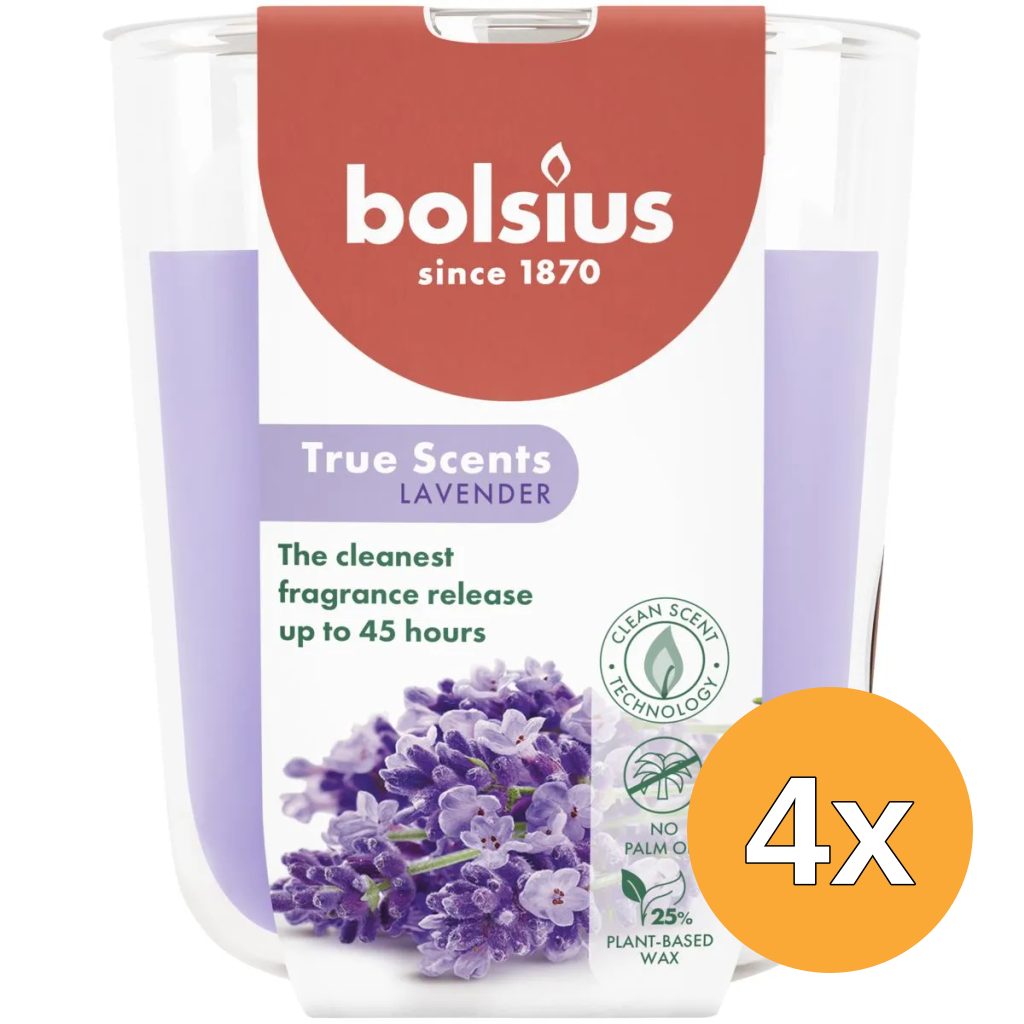 4x Bolsius Geurglas 97/85 True Scents Lavender (1 stuk)