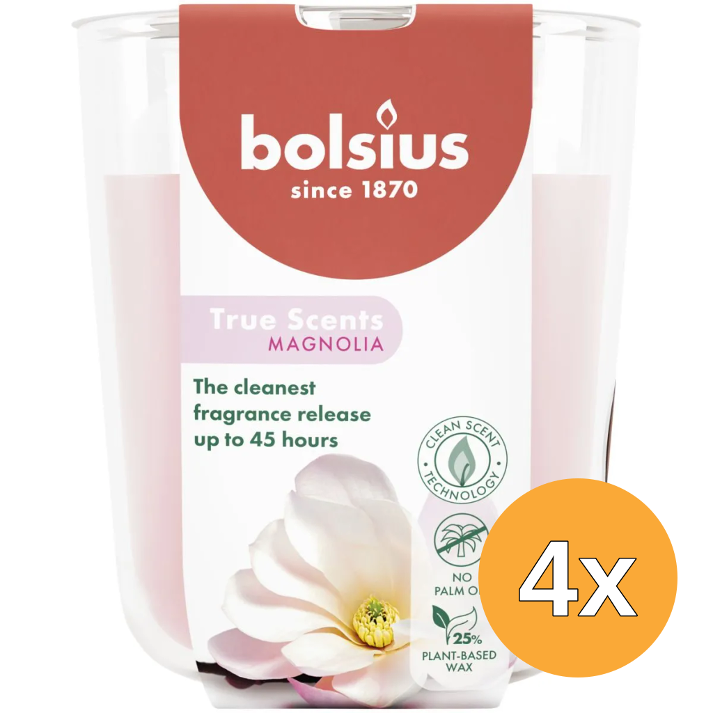 4x Bolsius Geurglas 97/85 True Scents Magnolia (1 stuk)