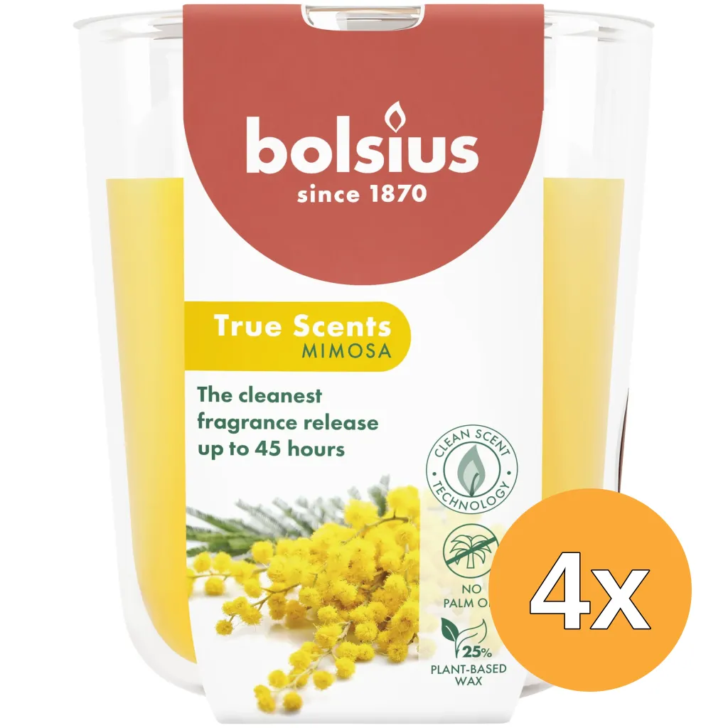 4x Bolsius Geurglas 97/85 True Scents Mimosa (1 stuk)