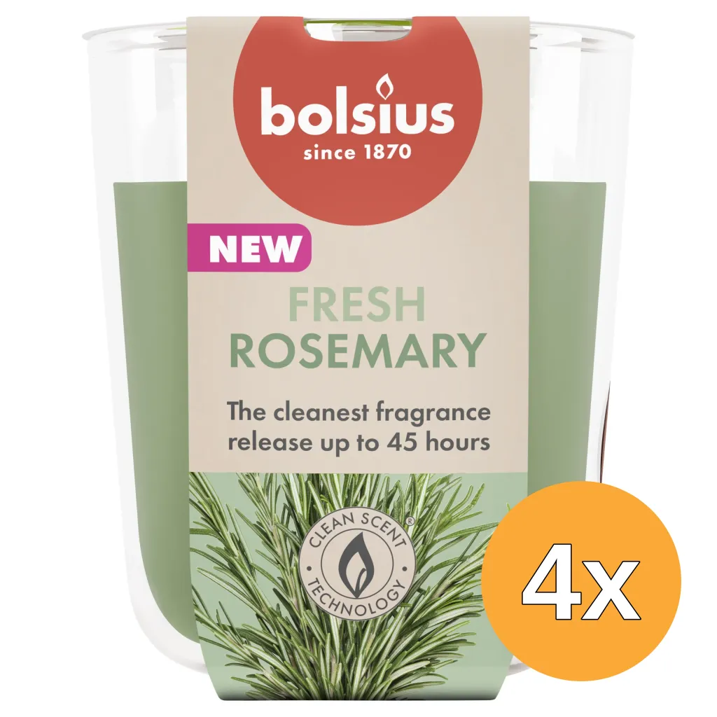 4x Bolsius Geurglas 97/85 True Scents Rosemary (1 stuk)