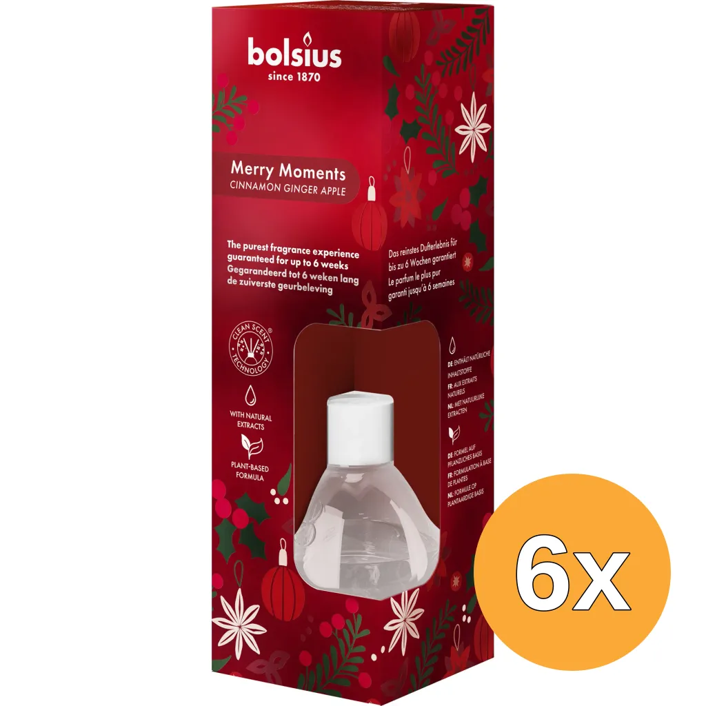 6x Bolsius Geurverspreider 60 ml True Glow Merry Moments (1 stuk)
