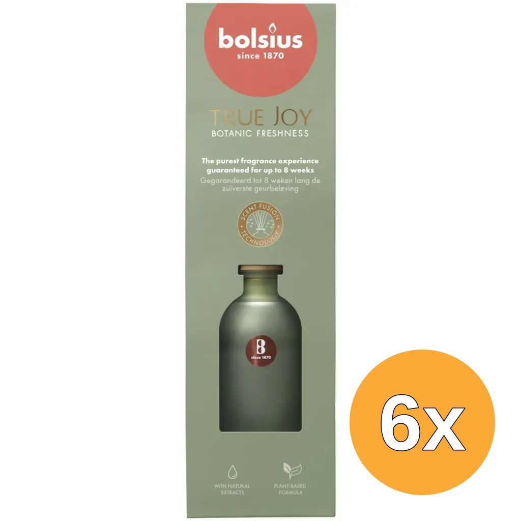 6x Bolsius Geurverspreider 80 ml True Joy Botanic Freshness (80 ml)