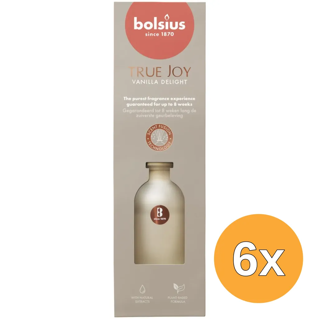 6x Bolsius Geurverspreider 80 Ml True Joy Vanilla Delight (1 stuk)