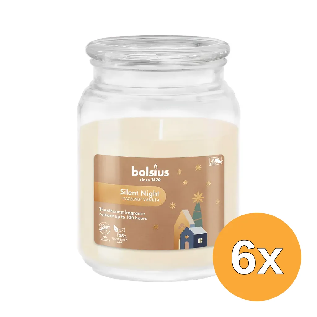 6x Bolsius Geurglas met deksel 135/100 True Glow Silent Night (1 stuk)
