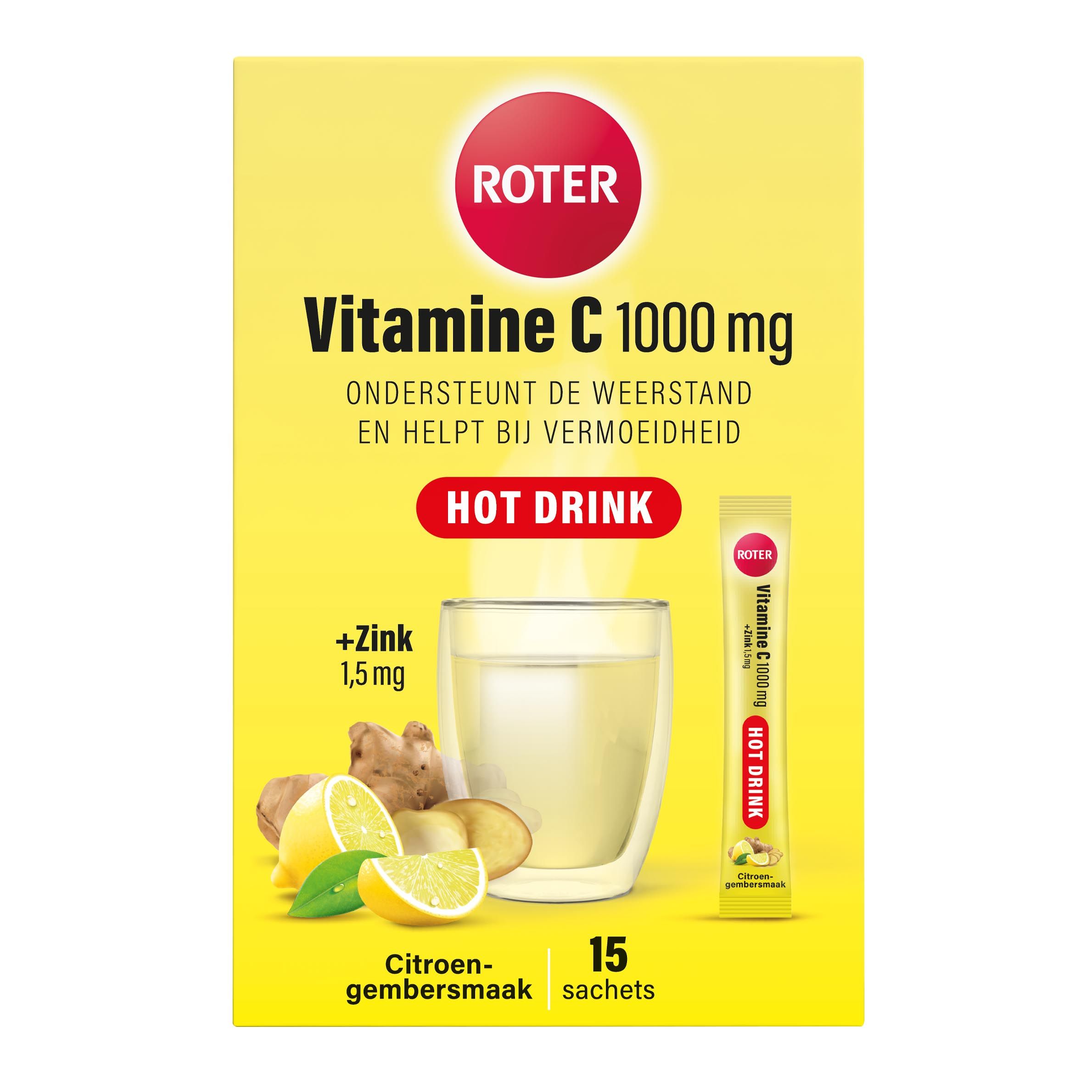 Roter Vit.C+Zink Hot Drink Citroen-gember sachets (15 stuks)