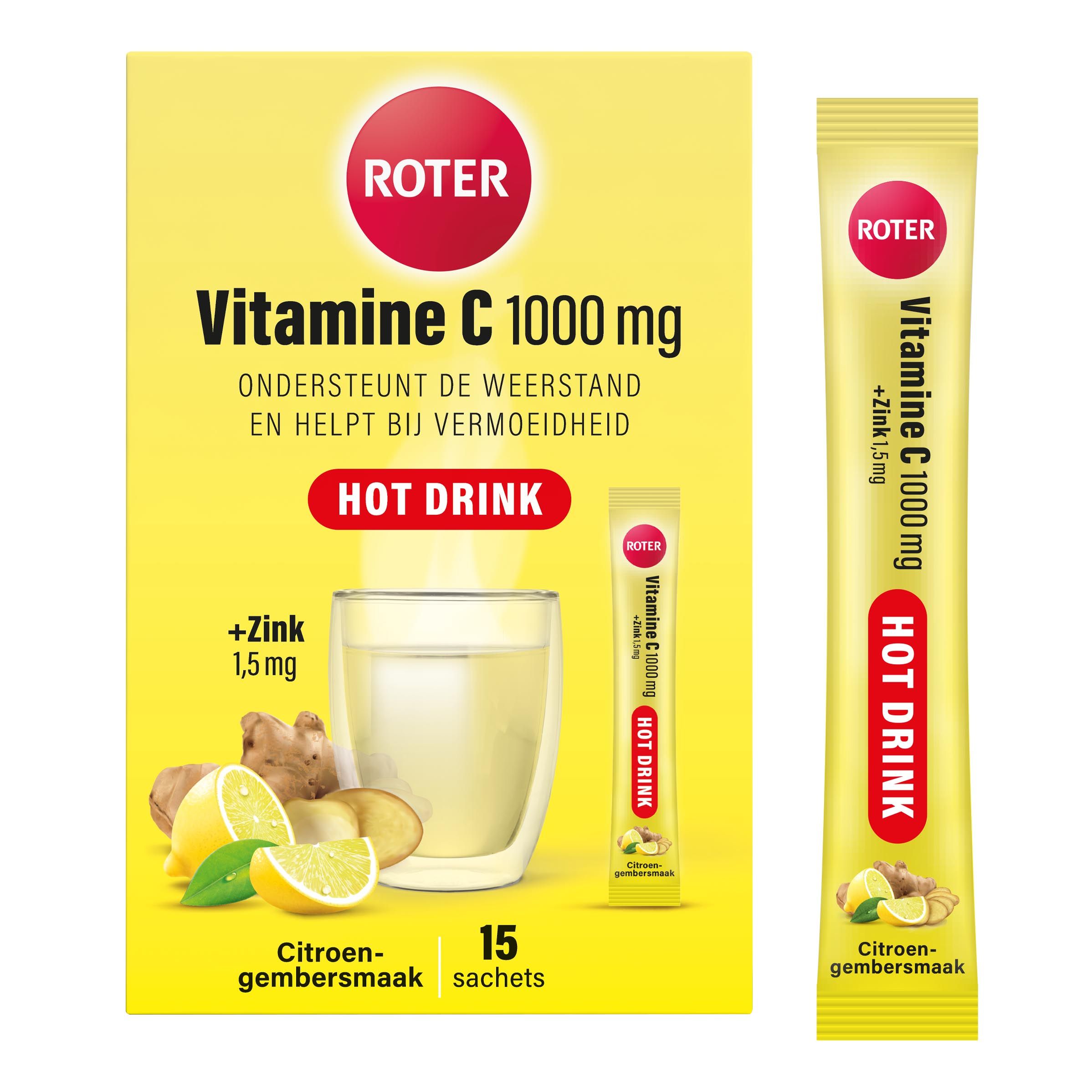 Roter Vit.C+Zink Hot Drink Citroen-gember sachets (15 stuks)