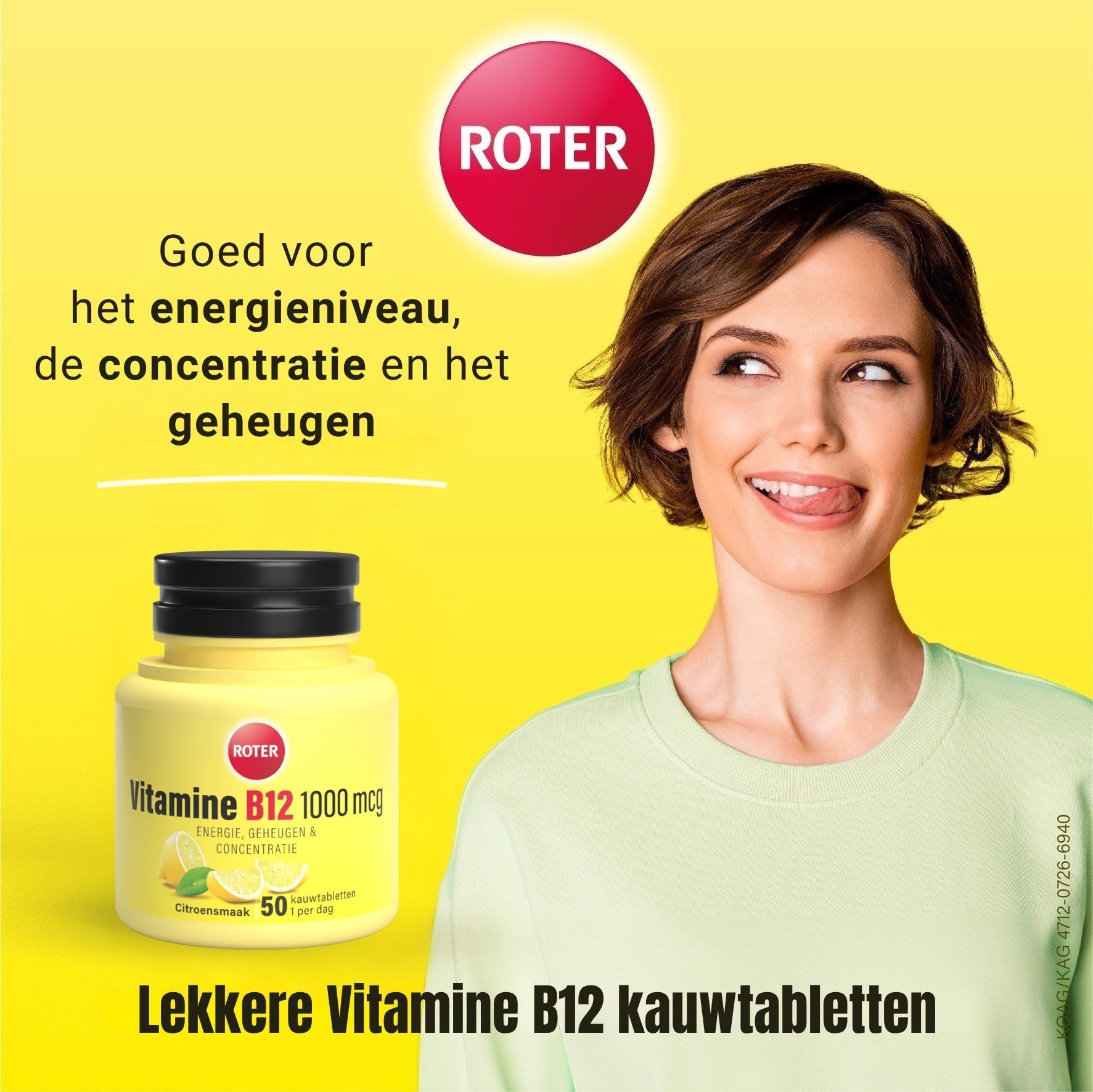 Roter Vitamine B12 1000µg Citroen (50 tabletten)