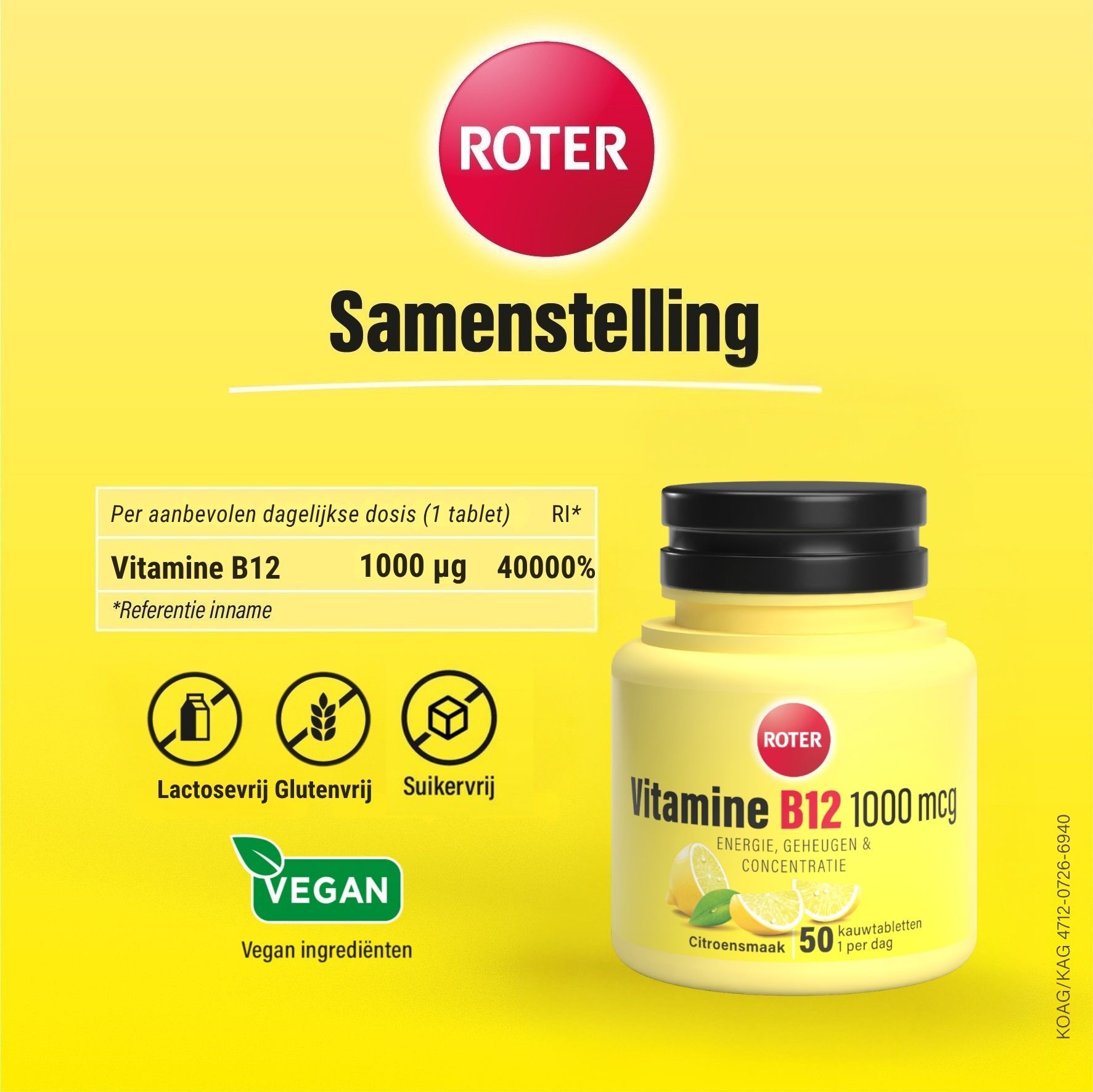 Roter Vitamine B12 1000µg Citroen (50 tabletten) - image 4