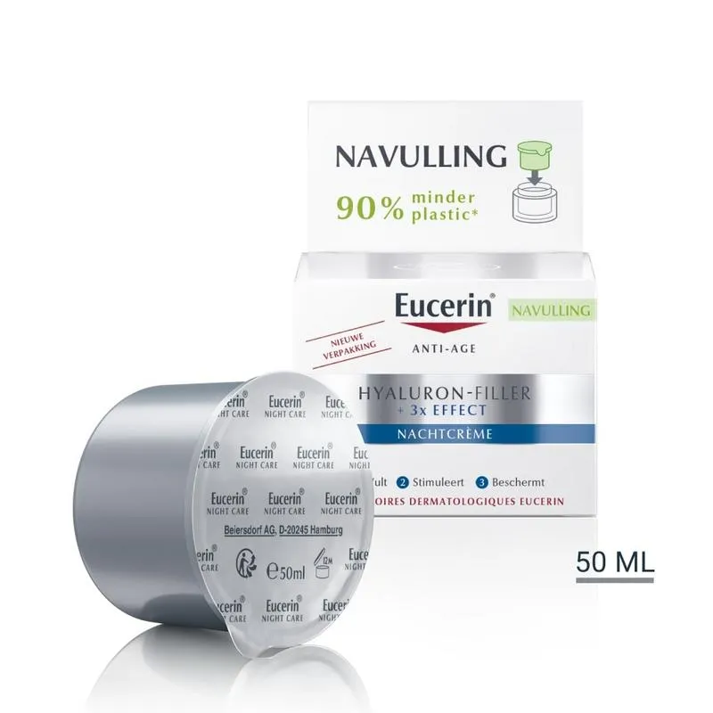 Eucerin Hyaluron-filler + 3x Effect Nachtcreme Navulling (50 ml)