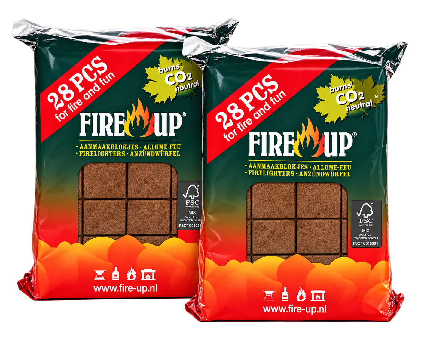 Fire-up Aanmaakblokjes (2 x 28 stuks)
