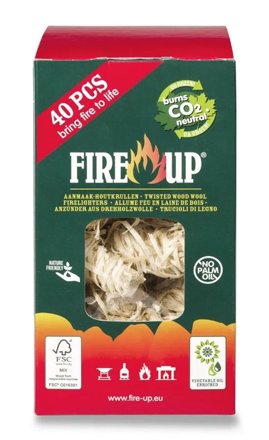 Fire-up Aanmaakhoutwol Doos (40 stuks)