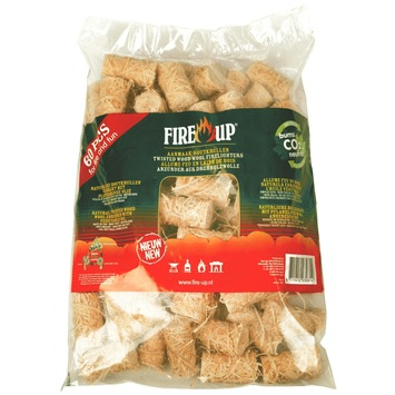 Fire-up Aanmaakhoutwol Zak (60 stuks)
