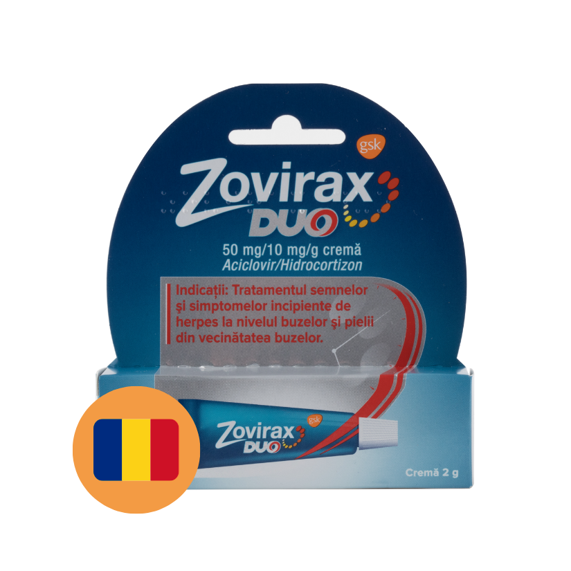 Zovirax Duo 50 mg/g en 10 mg/g Creme (2 gr)