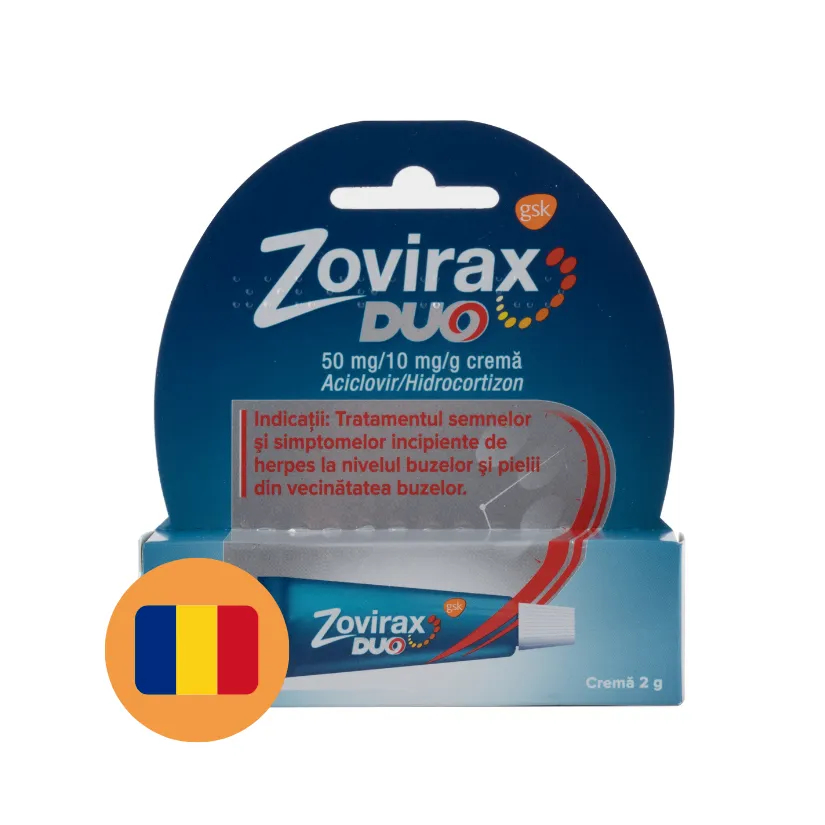 Zovirax Duo 50 mg/g en 10 mg/g Creme (2 gr)