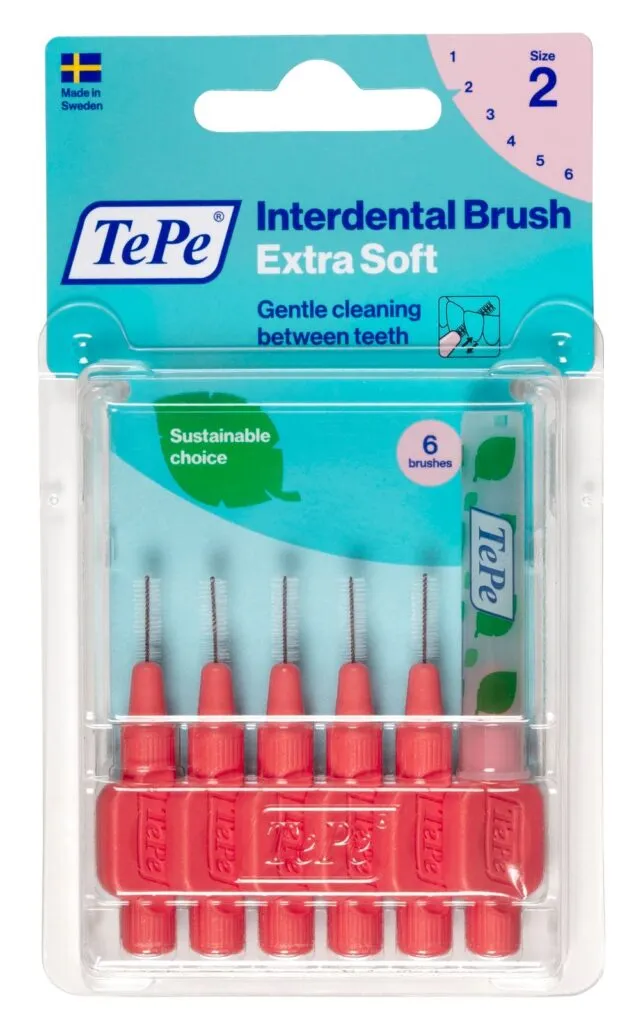 TePe Interdentale rager extra soft licht rood maat 2 (6 stuks)