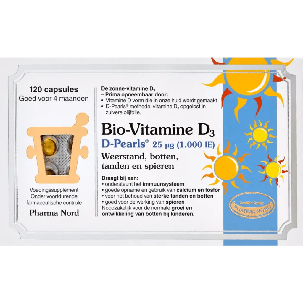 Pharma Nord Bio Vitamine D3 25mcg 1000IE (120 capsules)
