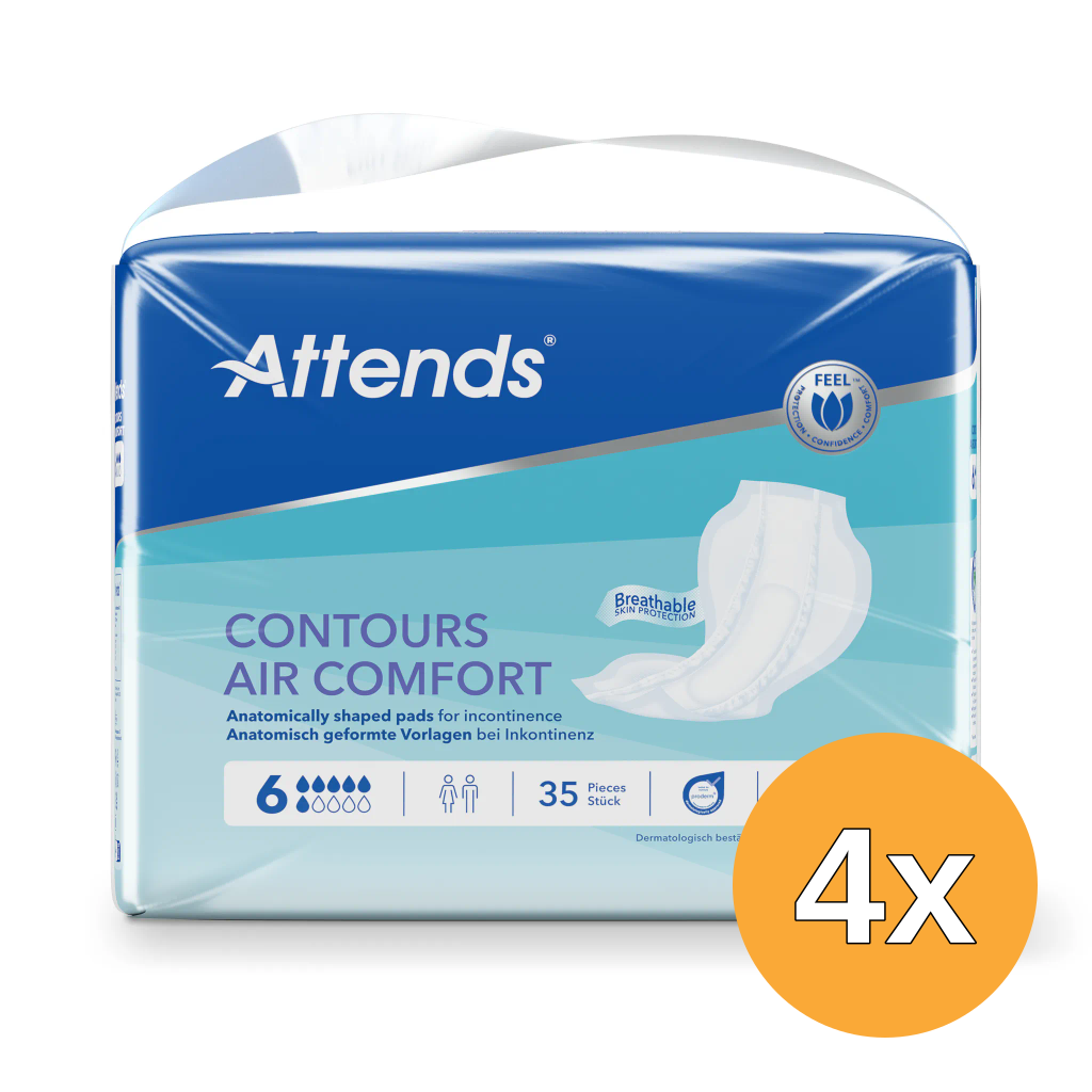 4x Attends Contours Air Comfort 6 (35 stuks)