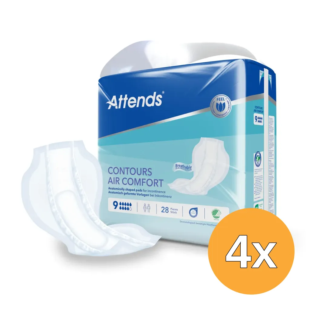 4x Attends Contours air comfort 9 (28 stuks)